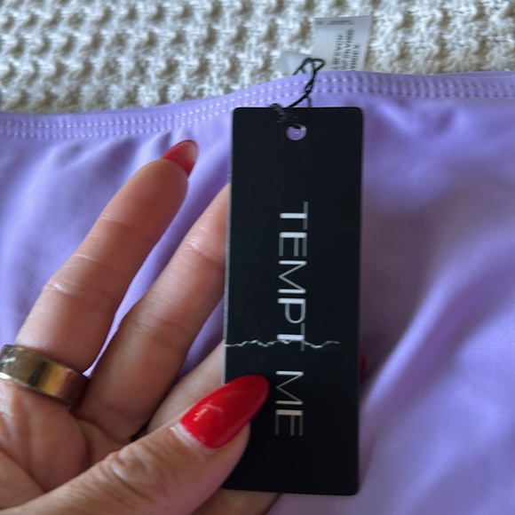 NWT Tempt Me Women's Purple High-Waist Bikini Bottom - Picture 3 of 3